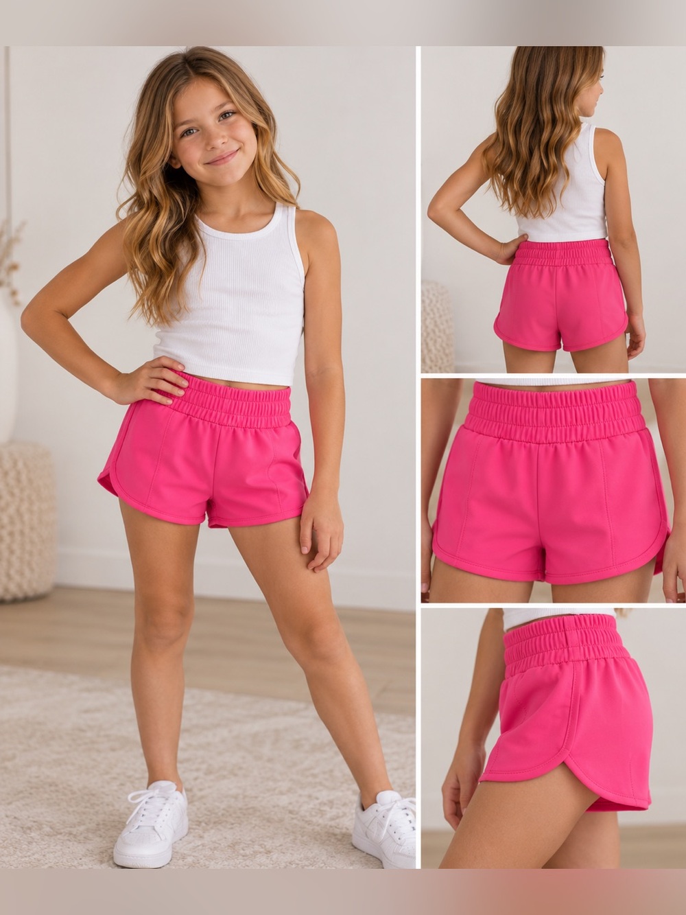 Yogalicious Girls Scuba Zuri Shorts Hot Pink Size M 10